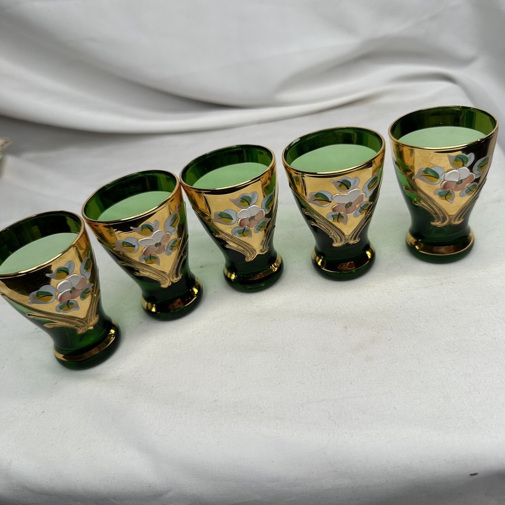 Emerald Cordial Shot Glasses Set 5