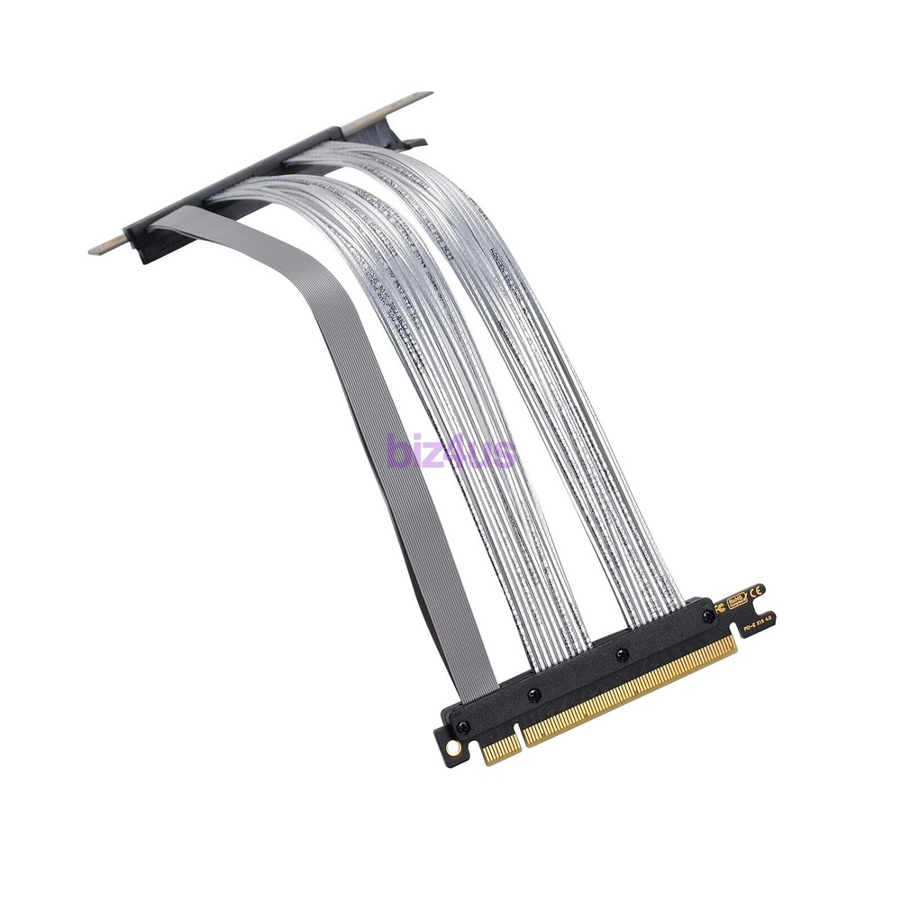30CM 90 Degree PCIE 4.0 Extension Cable 16x Shielded High Speed GPU Riser Cable