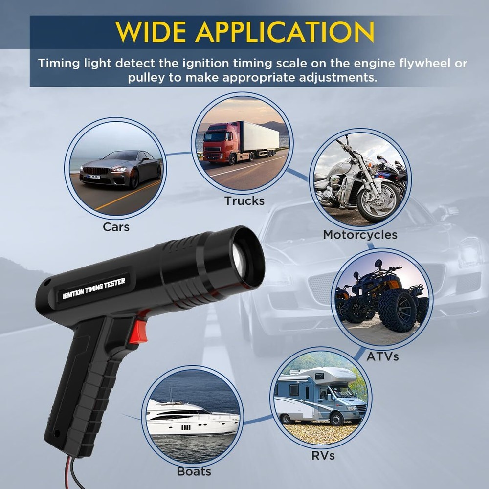 12V Ignition Timing Light Automotive Strong Flash Timing Gun Sliding Sensor Clap