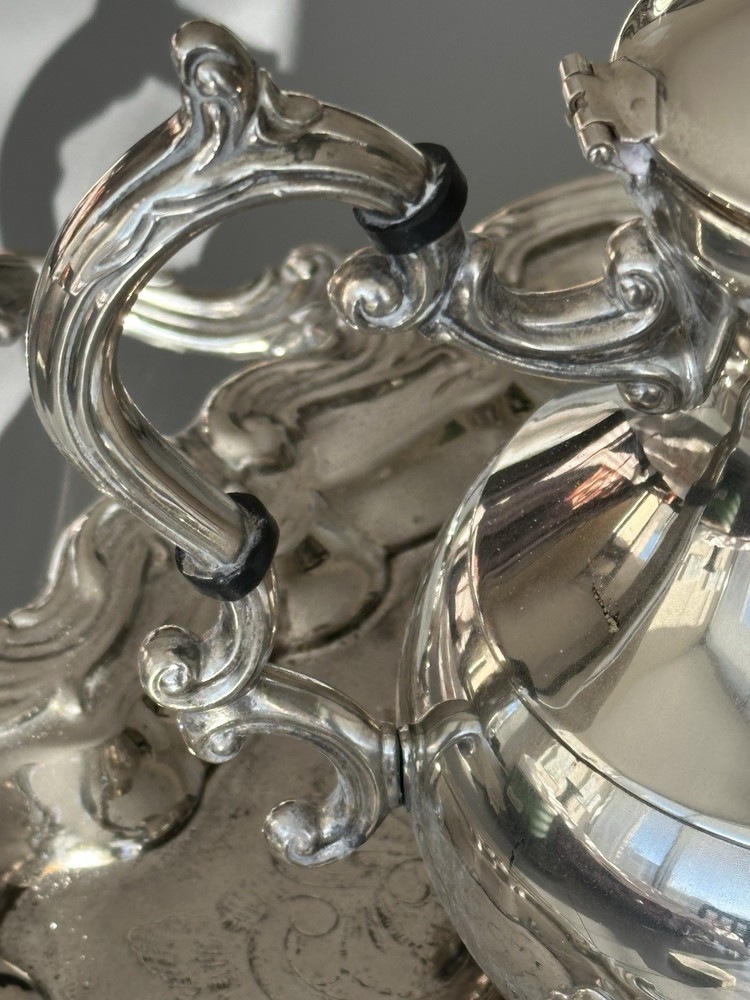 Antique Silverplate Tea & Coffee Set on Tray