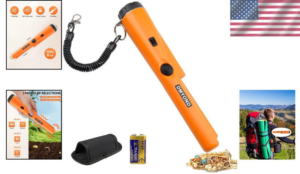 Professional 360° Waterproof Handheld Metal Detector - Compact and Easy to Use