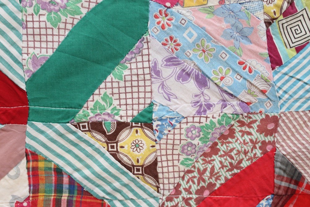 Antique Crazy Abstract Heirloom Patchwork Quilt