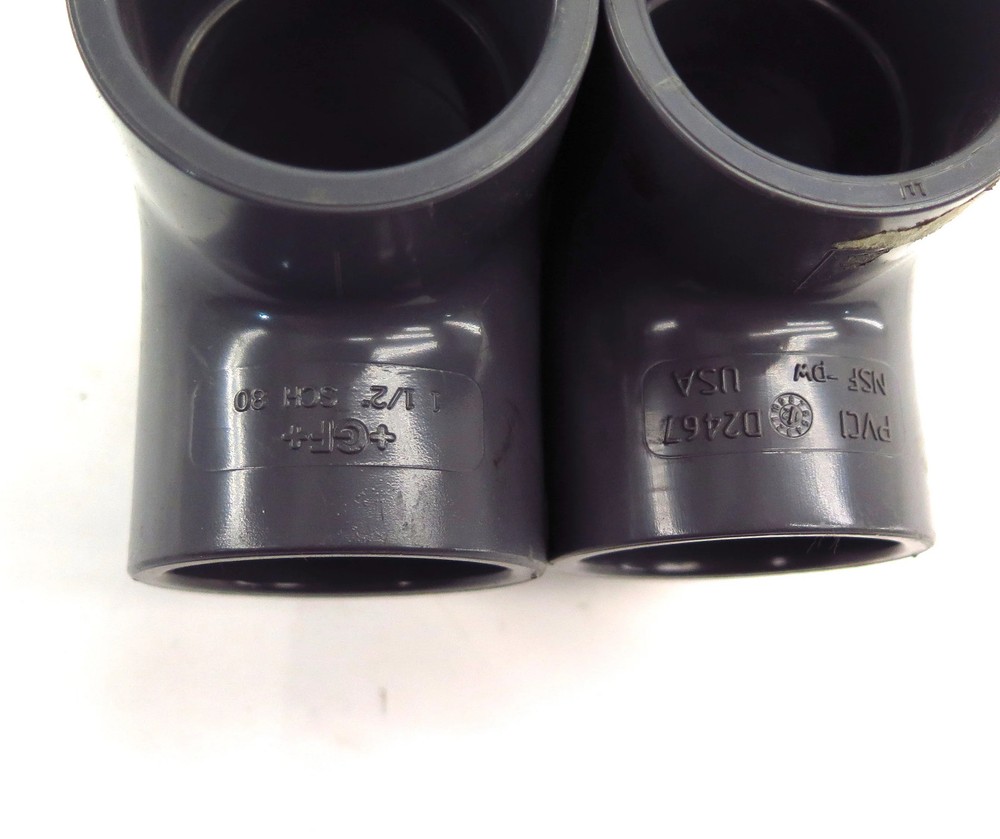 +GF+ Schedule SCH 80 Socket Tee 1-1/2" PVCI D2467 (2)