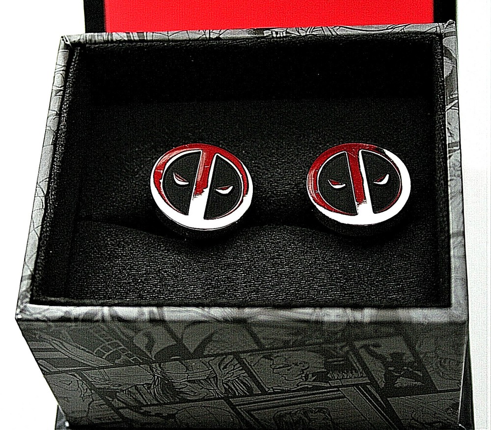 Marvel Comics Classic Deadpool Logo Cufflinks New Gift Box
