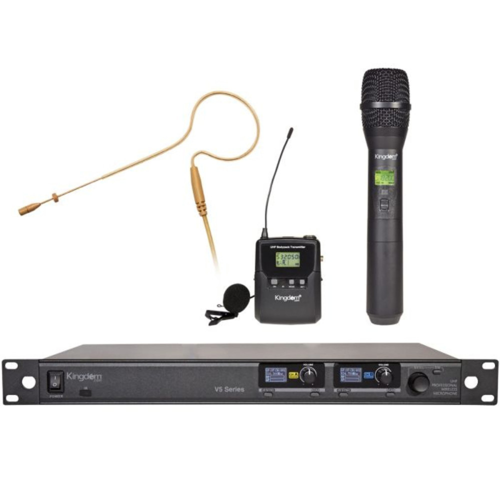 AVTronics 1000 Channel 2-Mic Wireless System with Omni-Directional Earworn Mic