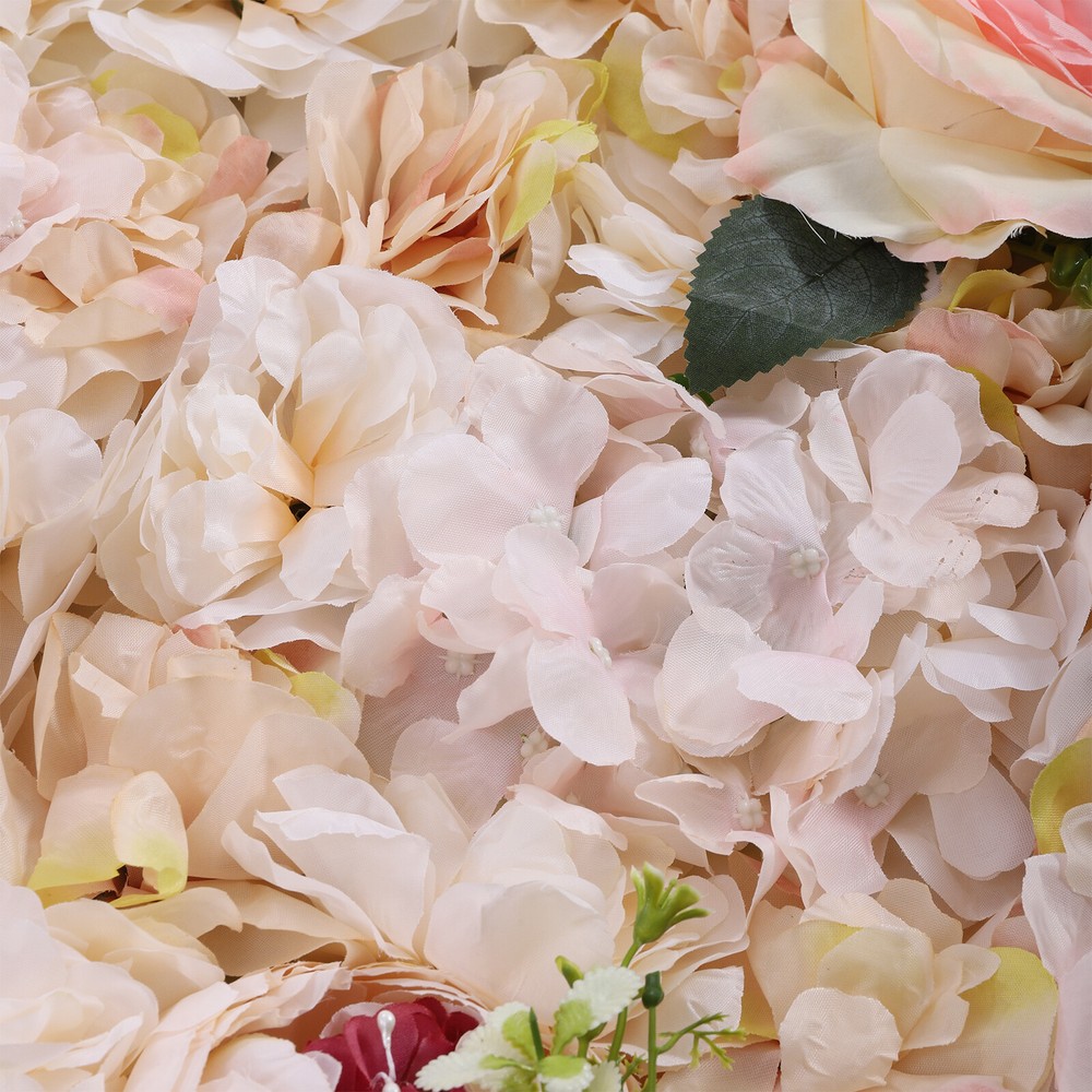 6 Pcs Panel Floral Backdrop Artificial Flower Wall Backdrop Silk Flower Wall