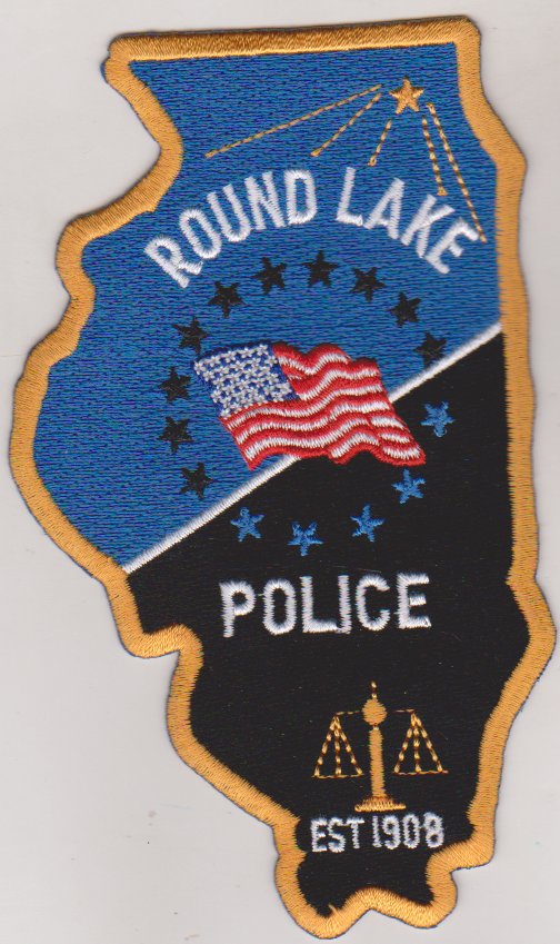 Round Lake IL Police state shape patch