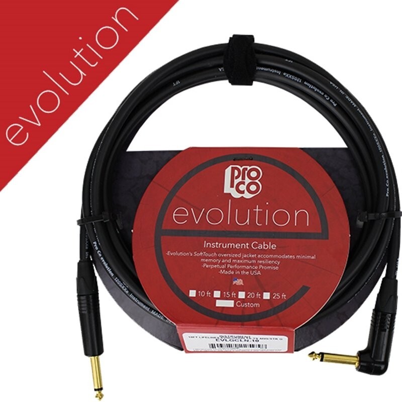 ProCo EVLGCLN-20 Evolution Straight to Right Angle Instrument cable - 20 ft