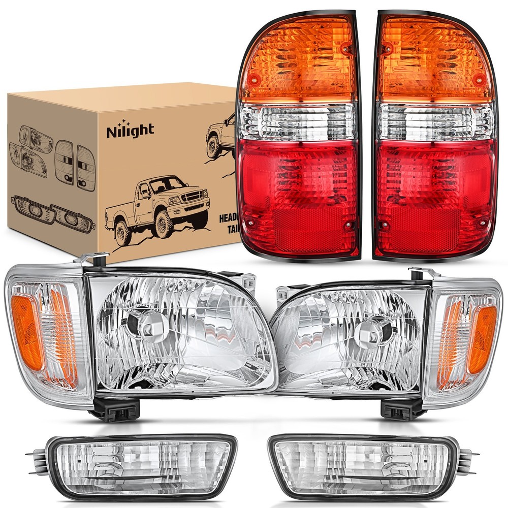 Nilight Headlight and Taillight Assembly Combo for 2001-2004 Toyota Tacoma