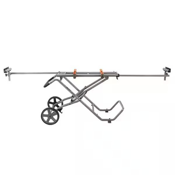 RIDGID Universal Portable Mobile Miter Saw Stand with Mounting Braces, Wheels