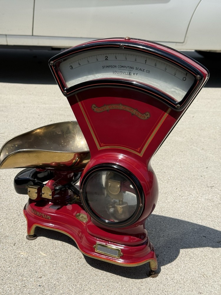 Antiques Stimpson Three Pound Off Set Computing Candy Scale circa 1900's