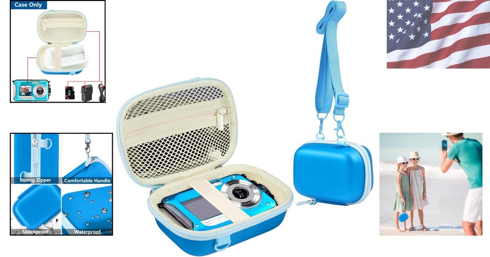 Durable Synthetic Waterproof Camera Case with Flannel Lining & Accessories Net