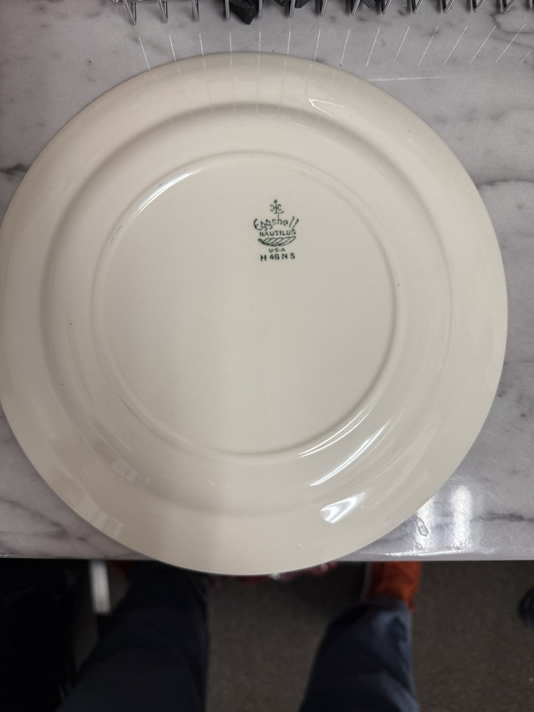 Nautilus Floral Gold Trim Dinner Set- eggshell