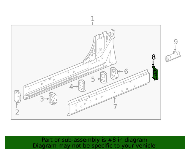 Genuine GM Driver Side Rocker Outer Panel Reinforcement Bracket 84041471