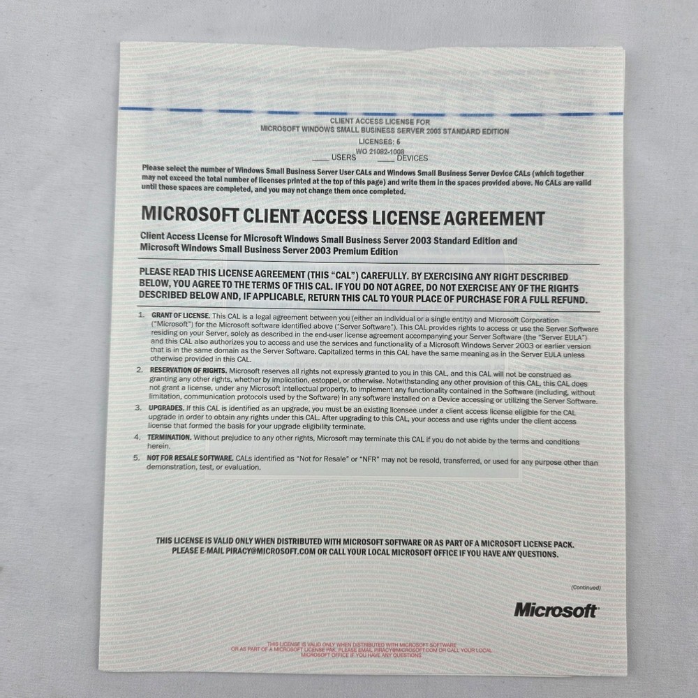Microsoft Windows Small Business Server 2003 Standard Edition w/ Product Keys
