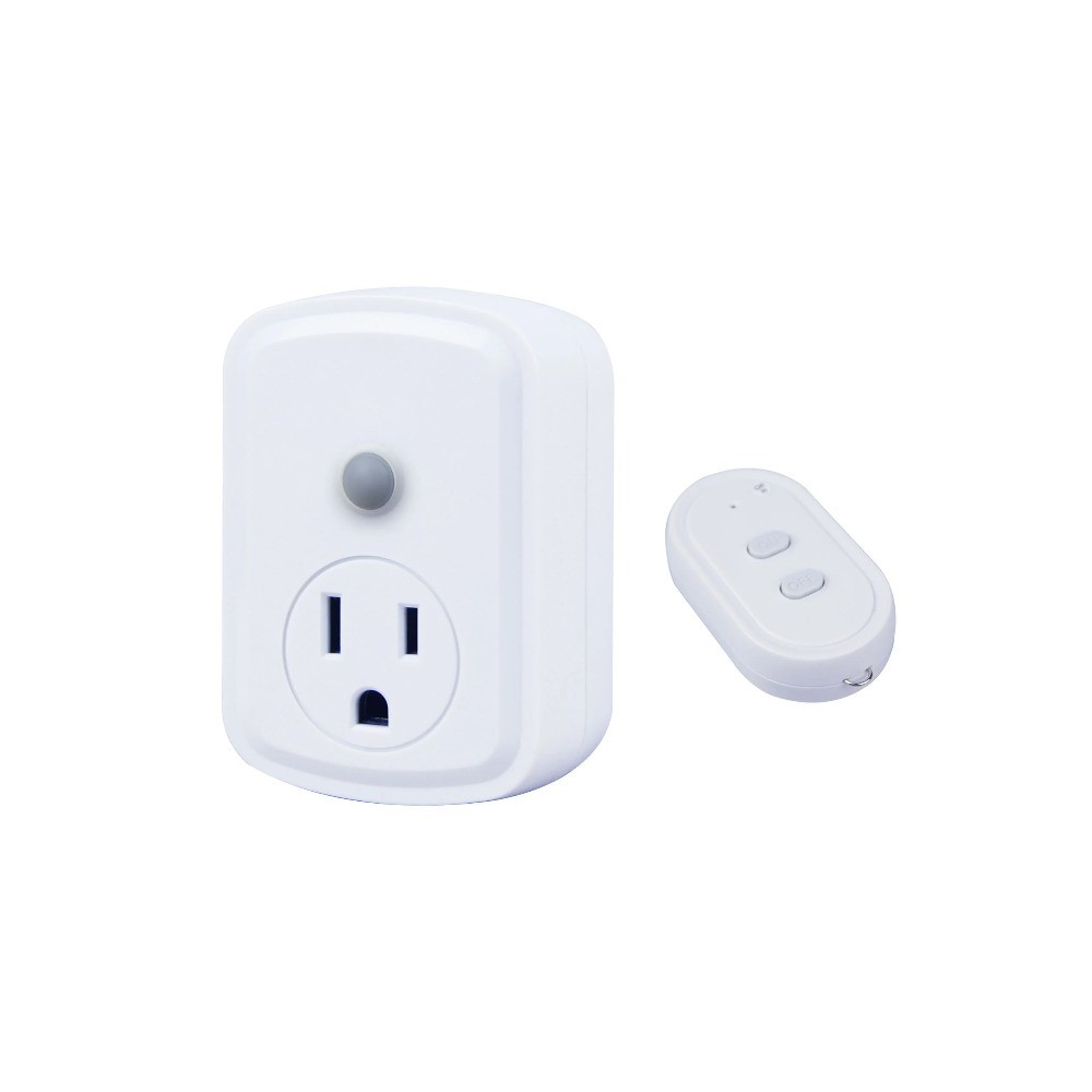 Indoor Wireless Remote Control Electrical Outlet Single Plug in White