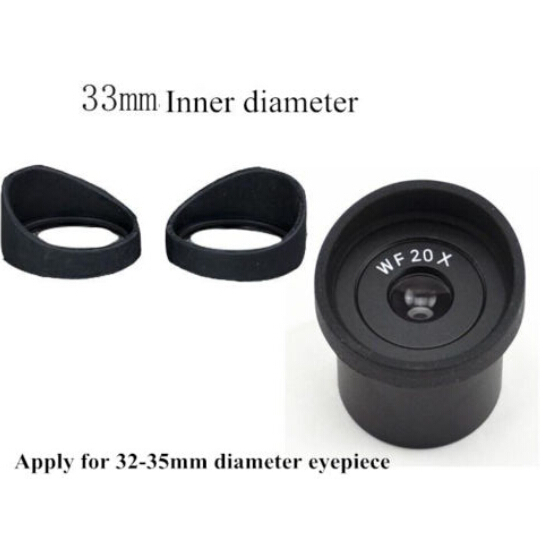 2PCS Rubber 33mm Inner Diameter Microscope Eyepiece Eye Guards Cups Shield
