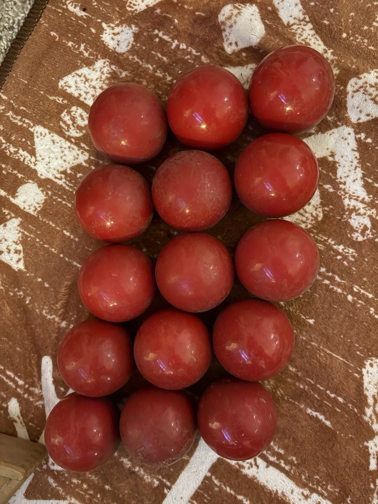 Pool Table Red Balls Qty 15 Vintage Billiards