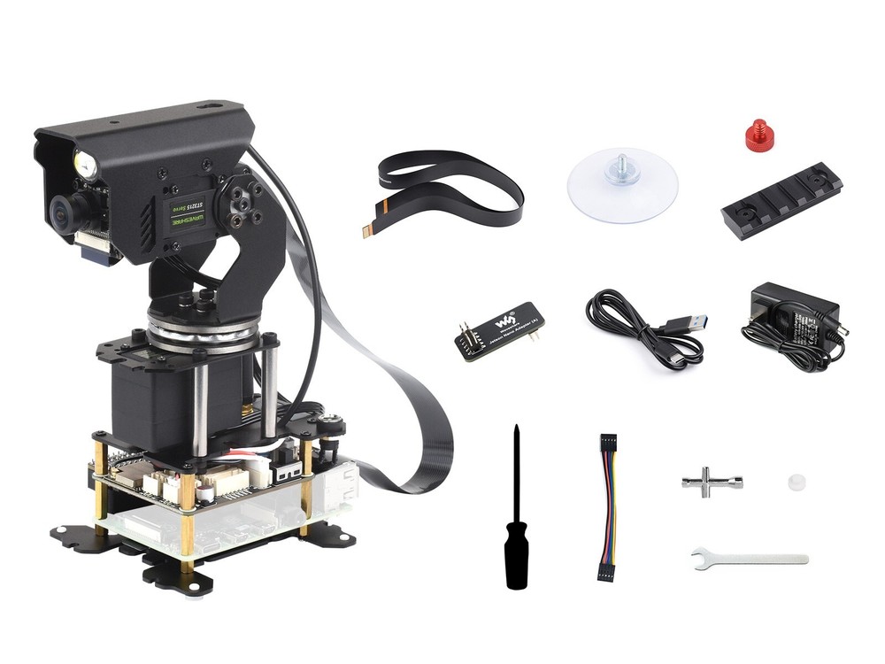 Waveshare 360° Omnidirectional High-Torque 2-Axis Expandable Pan-Tilt Camera