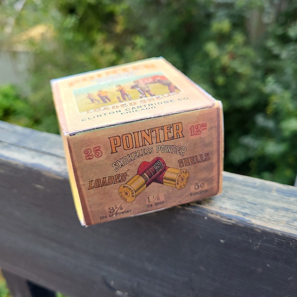 Vintage Pointer Smokeless Powder Loaded Shells 10 ga. Empty Box - REPRODUCTION