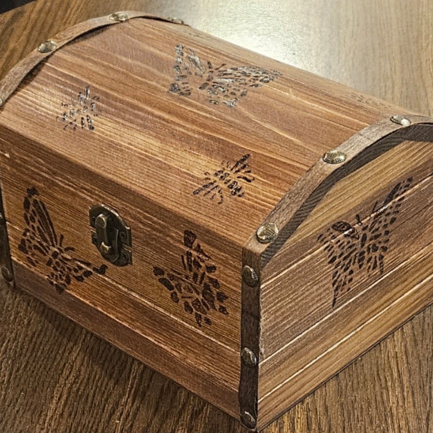 Keep Safe Chest Pyrography