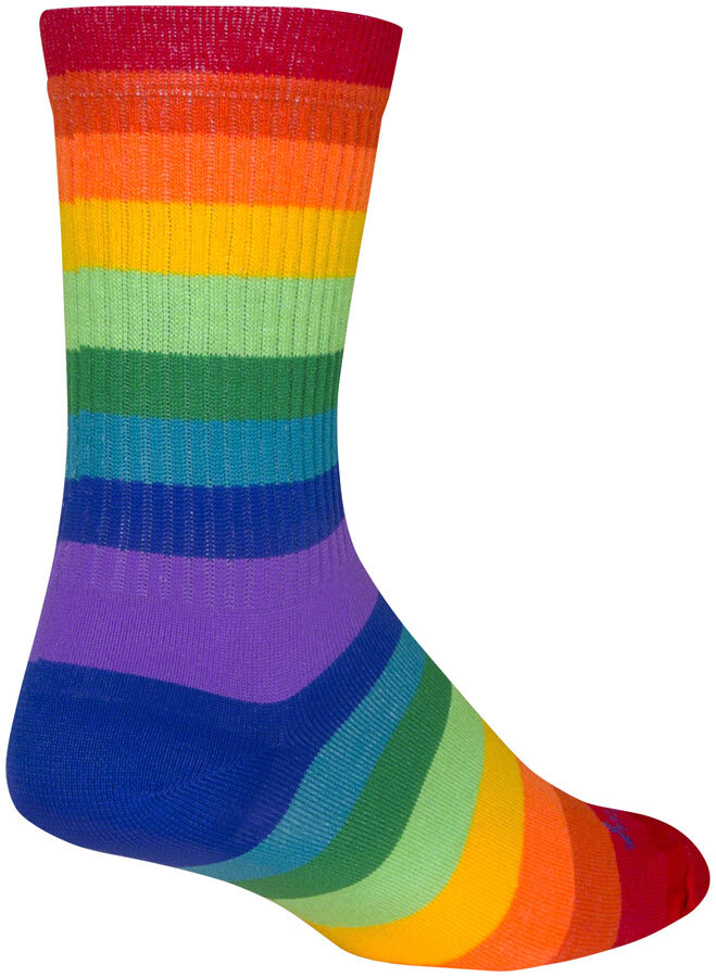 SockGuy Crew Fabulous Socks - 6 inch, Rainbow, Small/Medium