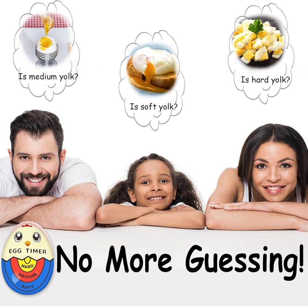 BPA-Free Tricolor Egg Timer for Precise Soft/Hard Boiled Eggs – Fun Kitchen Tool