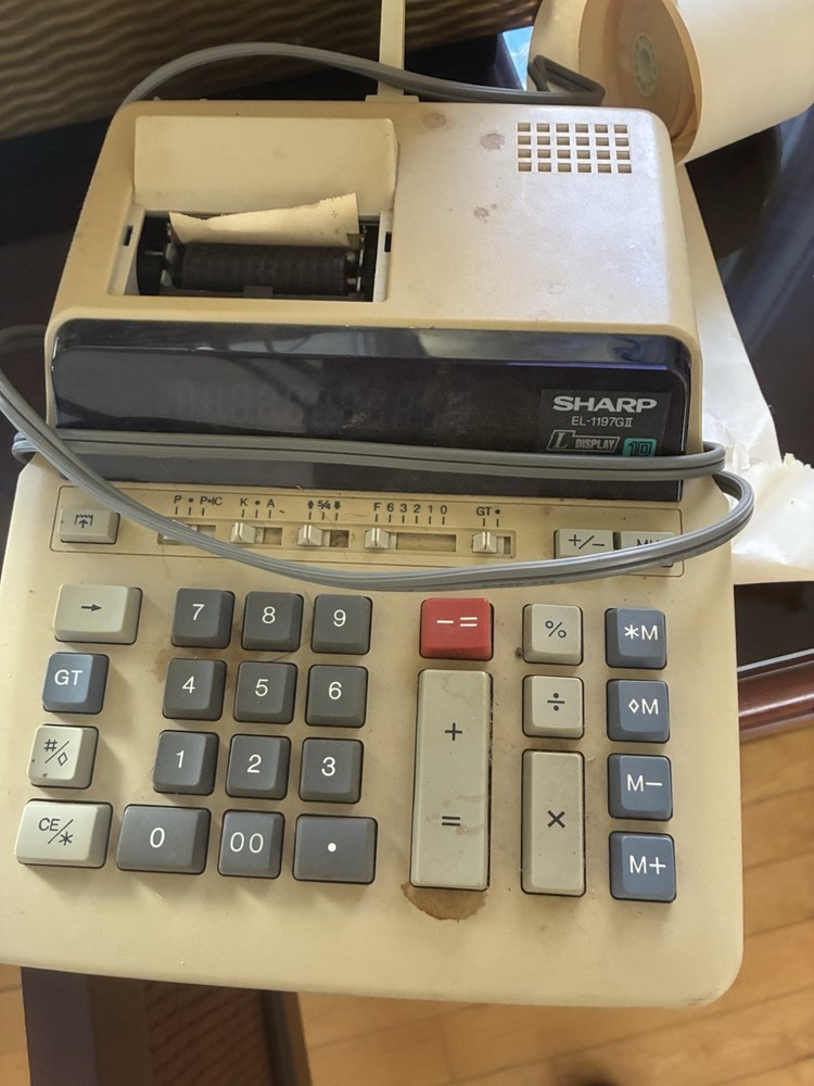 Sharp EL-1197GII Vintage Printing Calculator Retro Office Desktop Adding Machine