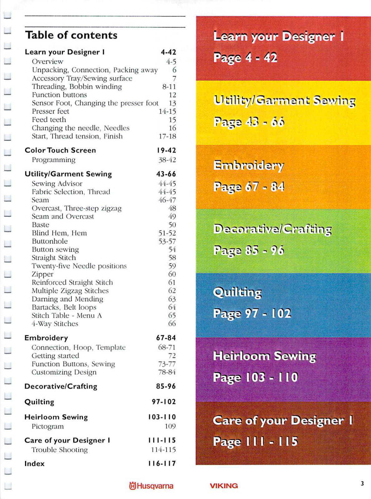 Husqvarna Viking Designer I 1 User Manual Instructions: Coil Bound 120 Pages