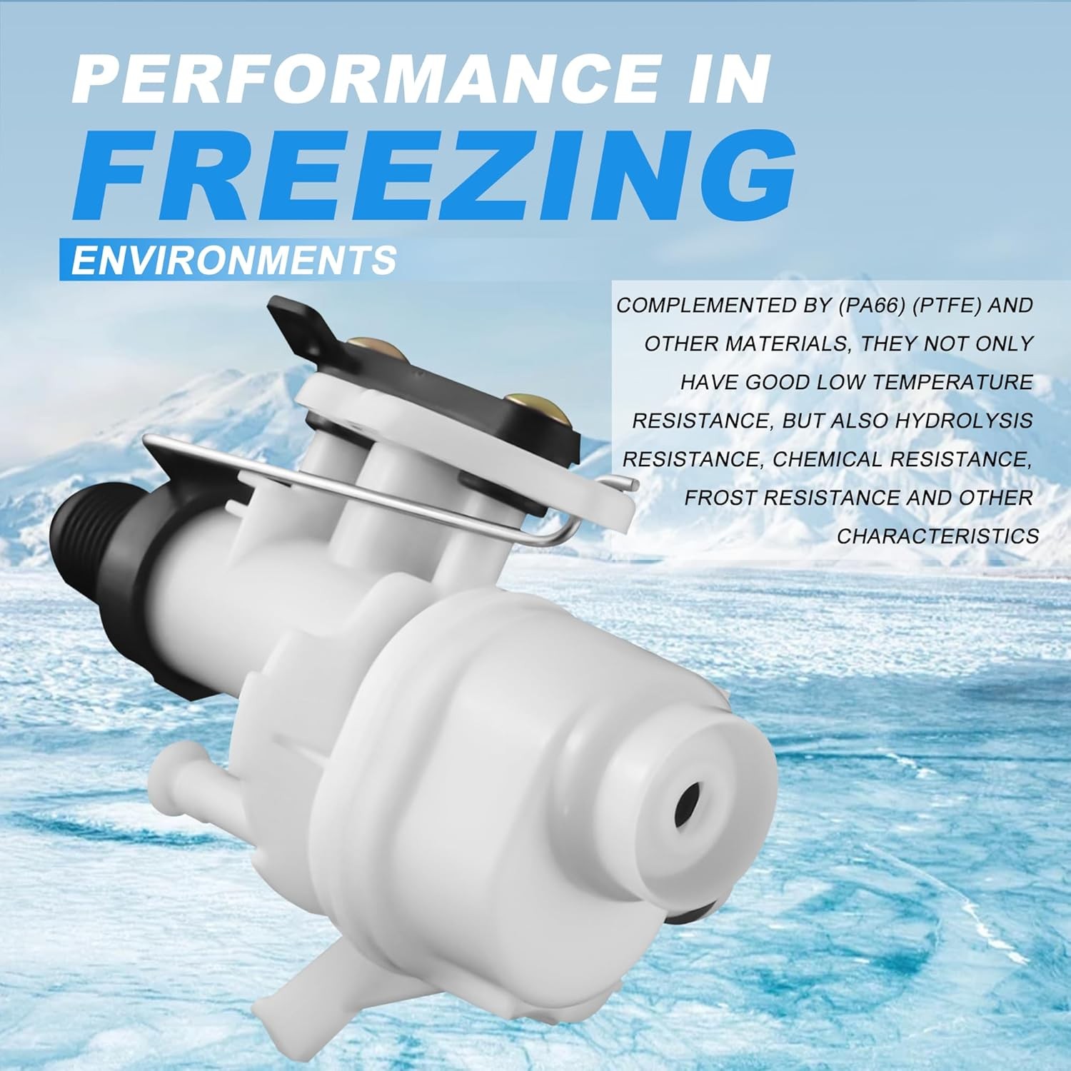 31705 31688 31687 31653 RV Toilet Water Valve kit- Freeze Resistance & White