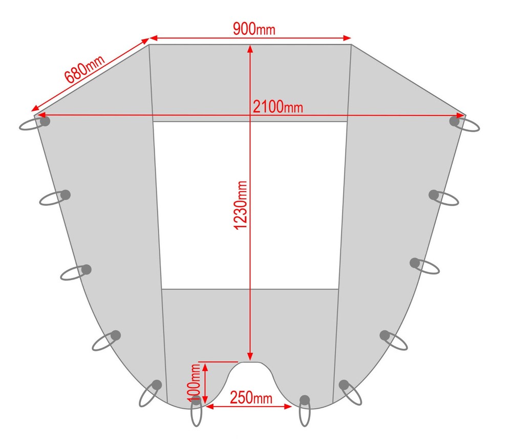 New bow bimini canopy for inflatable power boat