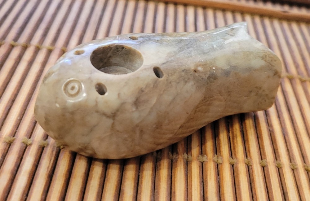 Vintage Carved Marble Stone Basic Fish Incense Burner