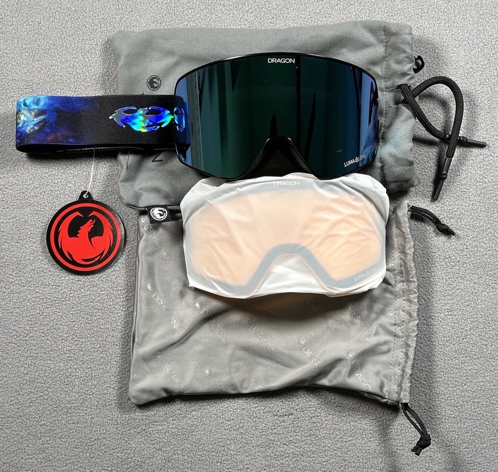 Dragon NFX2 Bleached Eclipseir Amber Snowboard Goggles + Replacement Luma Lens