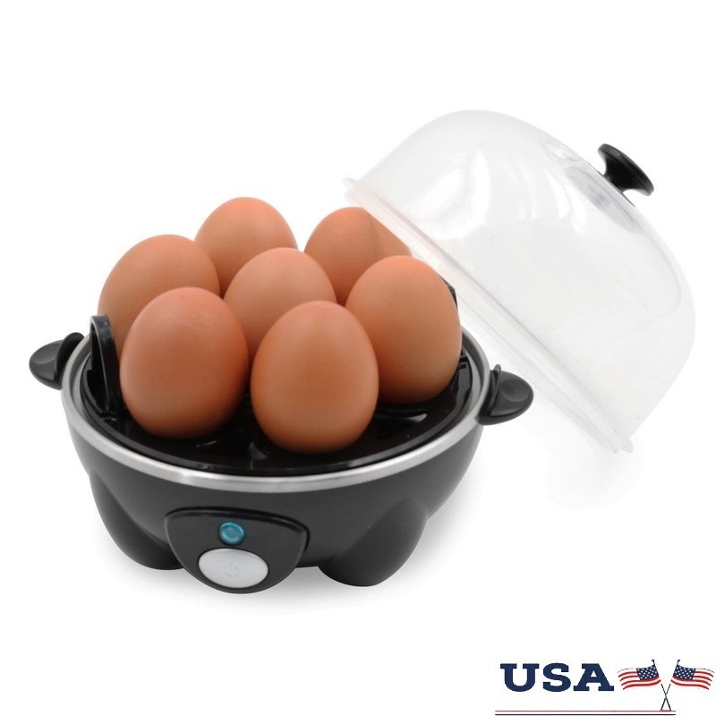 Automatic Egg Cooker 7 Eggs Poacher Timer Beep Dishwasher Safe Easy Clean New