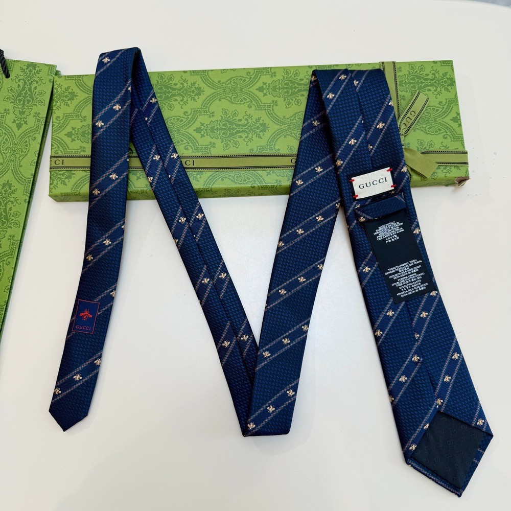 GUCCI Tie Blue silk Width_8CM