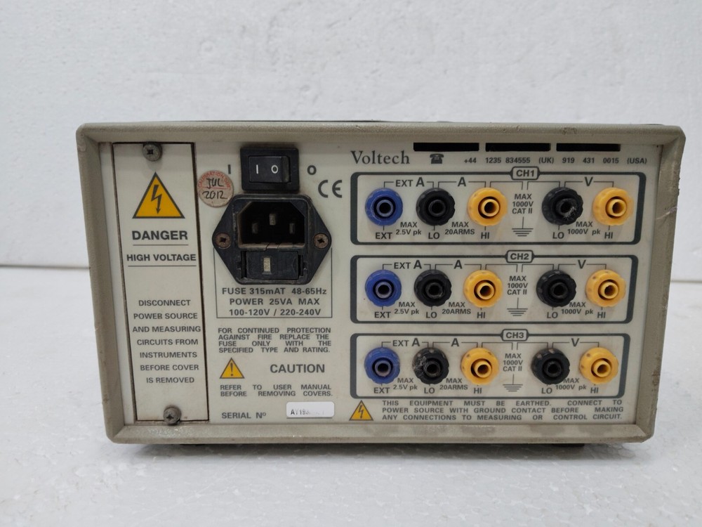 VOLTECH PM300 THREE PHASE POWER ANALYZER