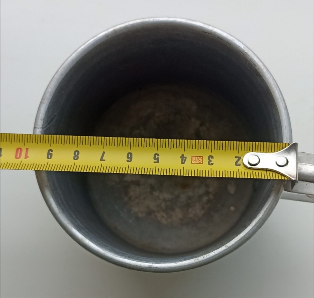 Military mug. With inscriptions.