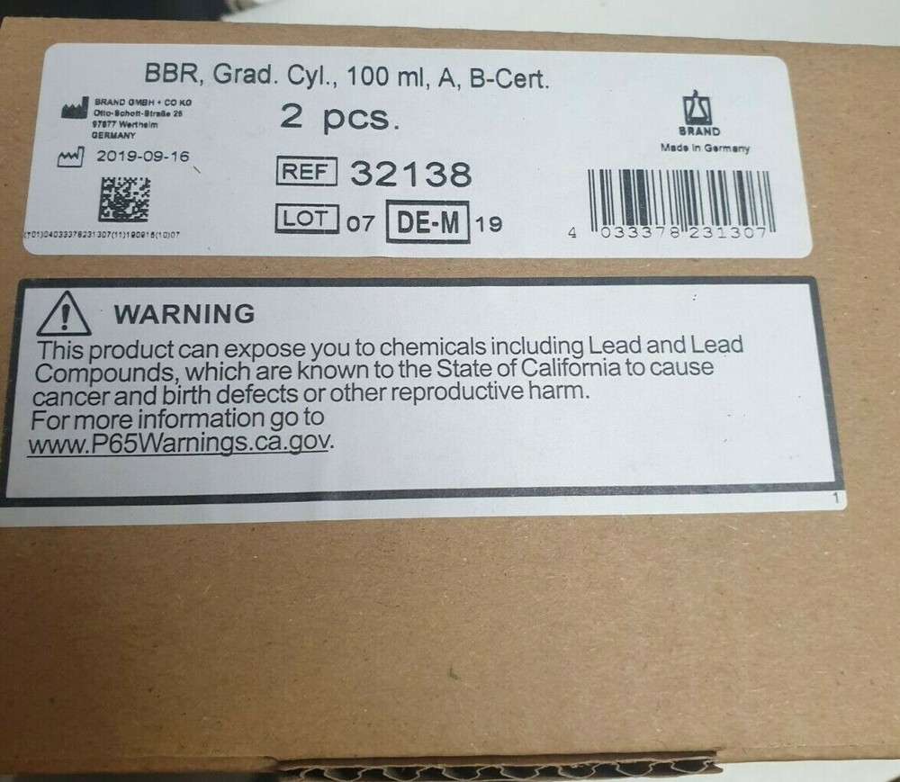 BLAUBRAND  32134 100ML measuring cylinder 2/PK (uptable.2)