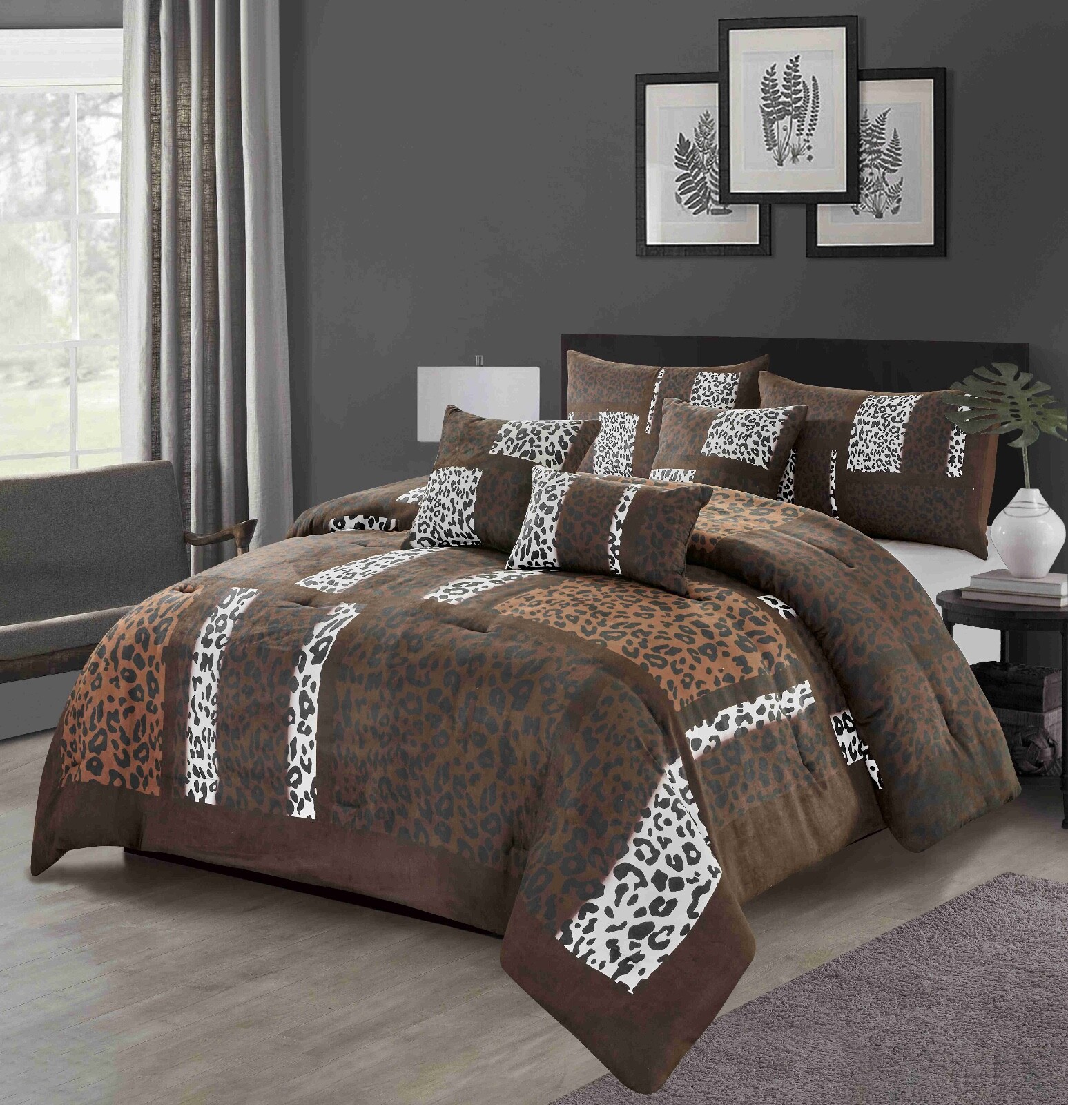Empire Home 6-Piece Comforter set Safari Zebra Suede Super Soft Queen / King