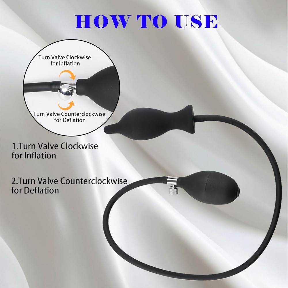 Adjustable Inflatable Butt Plug with Manual Pump for Personalized Comfort