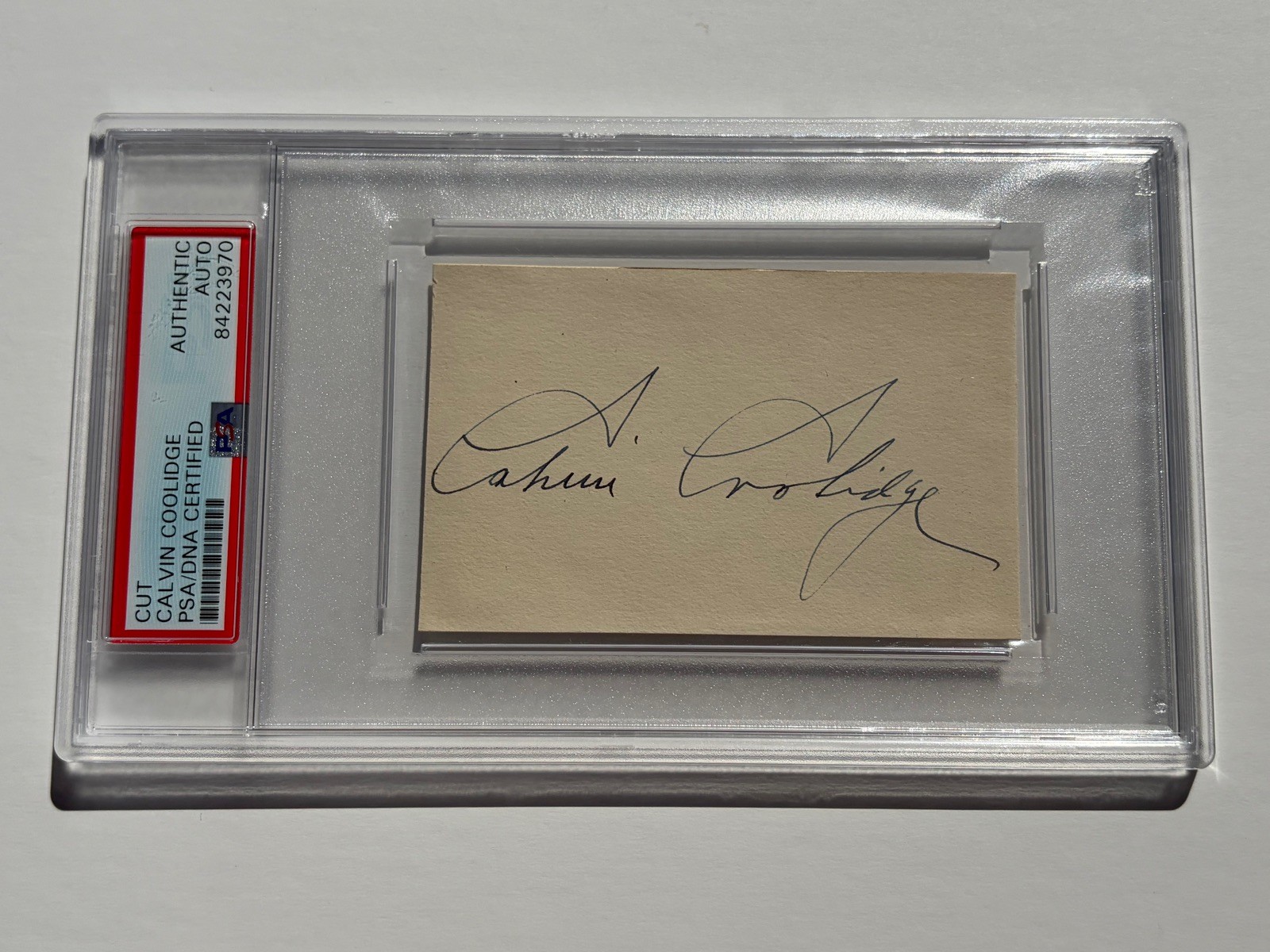 Calvin Coolidge 30th US President Signed Autograph Cut PSA DNA