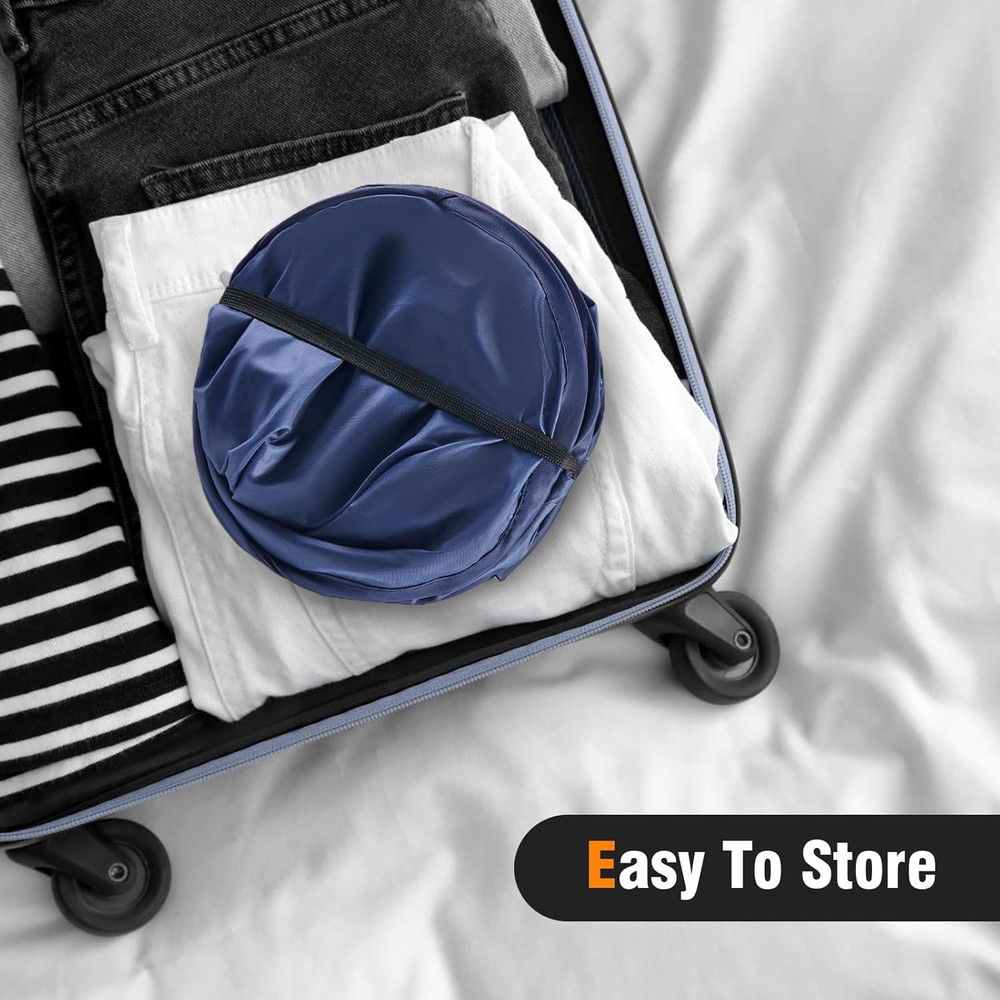 TECHMILLY Pop up Foldable Laundry Basket, Mesh Laundry Hamper with Reinforced Ha