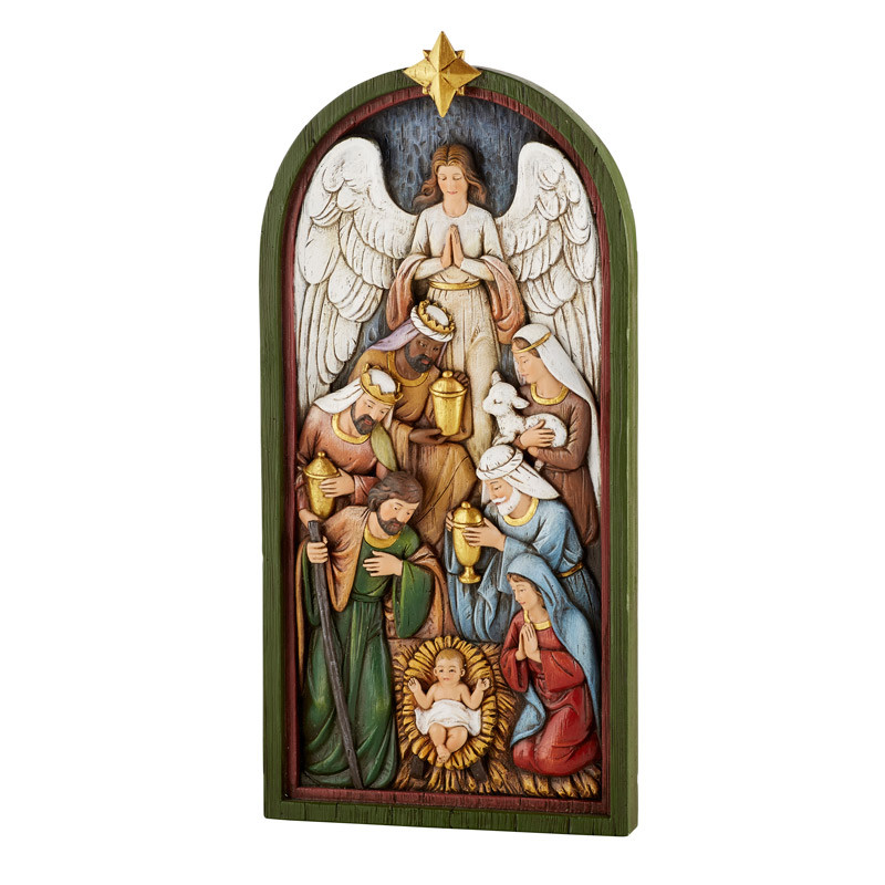12 1/4" Nativity Relief Wall Plaque Resin