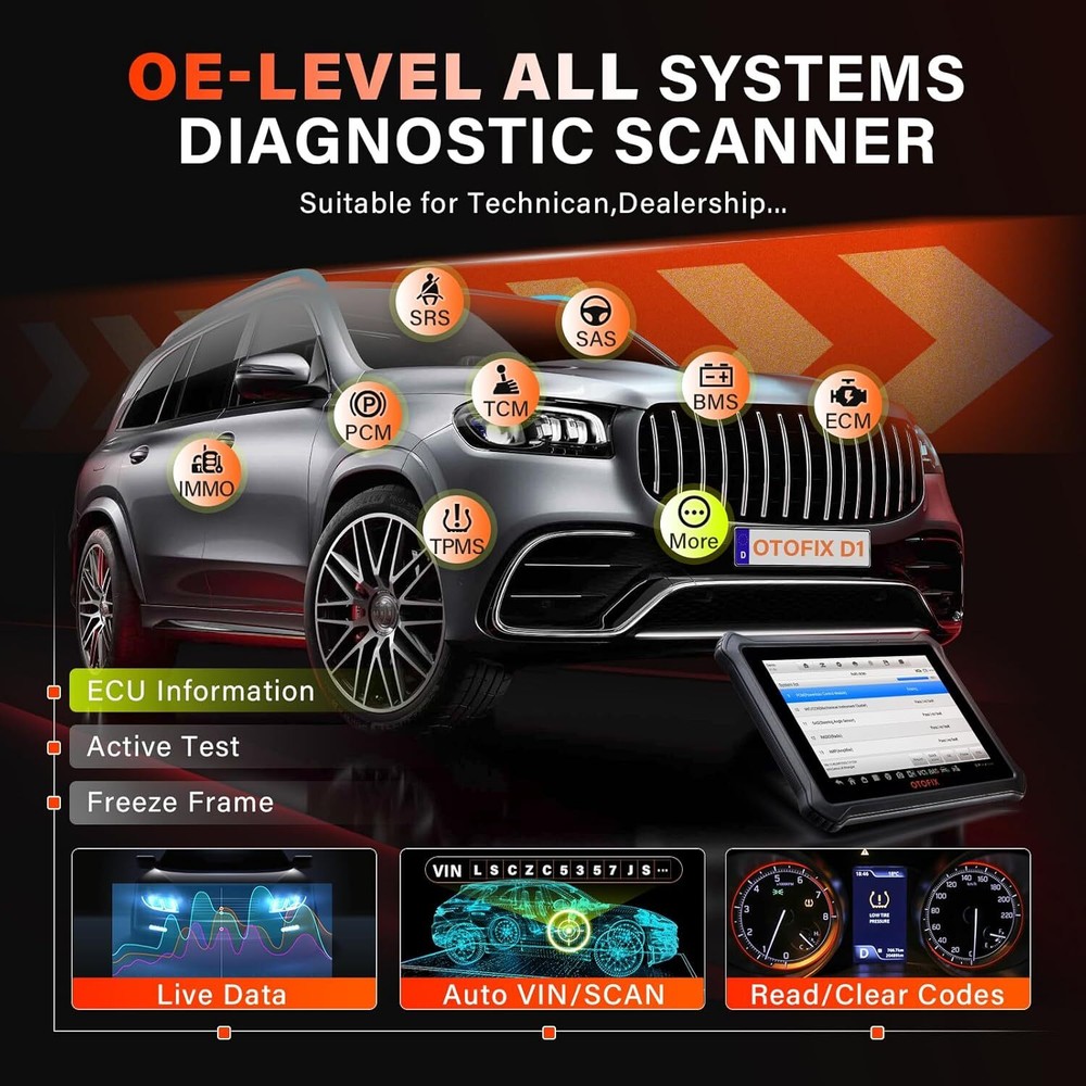 2025 OTOFIX D1 Auto Full System Diagnostic Scanner Bidirectional Key Coding TPMS