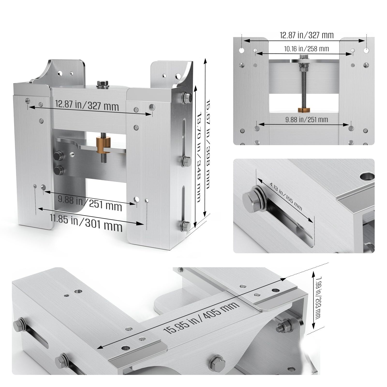 Adjustable 8'' Outboard Boat Jack Plate For JPL4800 Motor Power Lift Aluminum