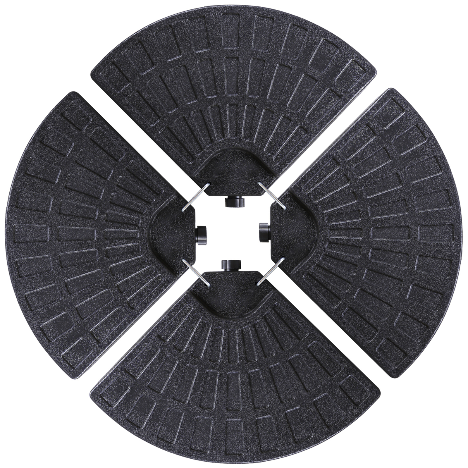 4-Piece Offset Patio Umbrella Circular Base Stand w/ Hooks & Carry Handles