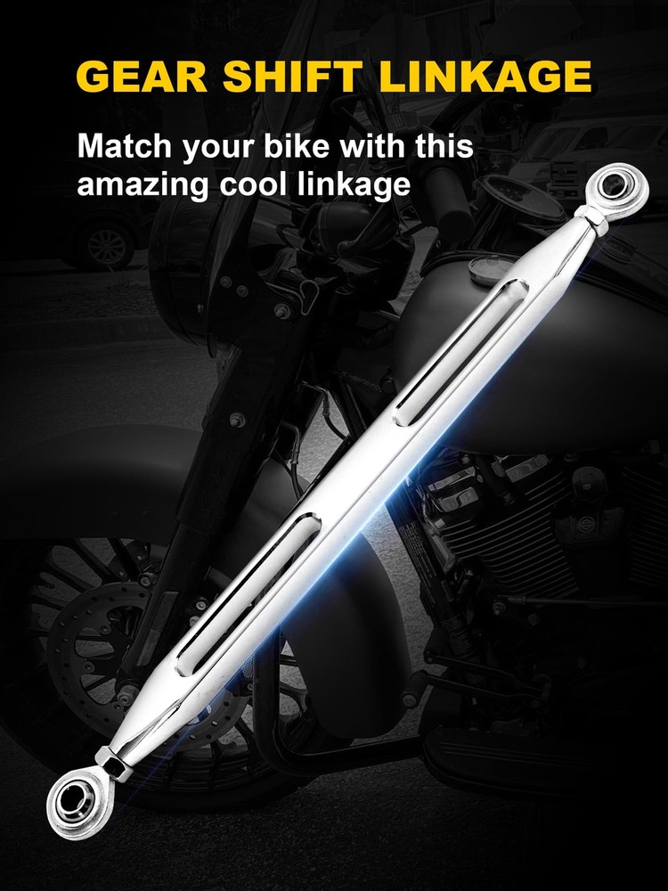 AILMOTO Shift Linkage Chrome Shift Linkage Rod Compatible for Harley Davidson...