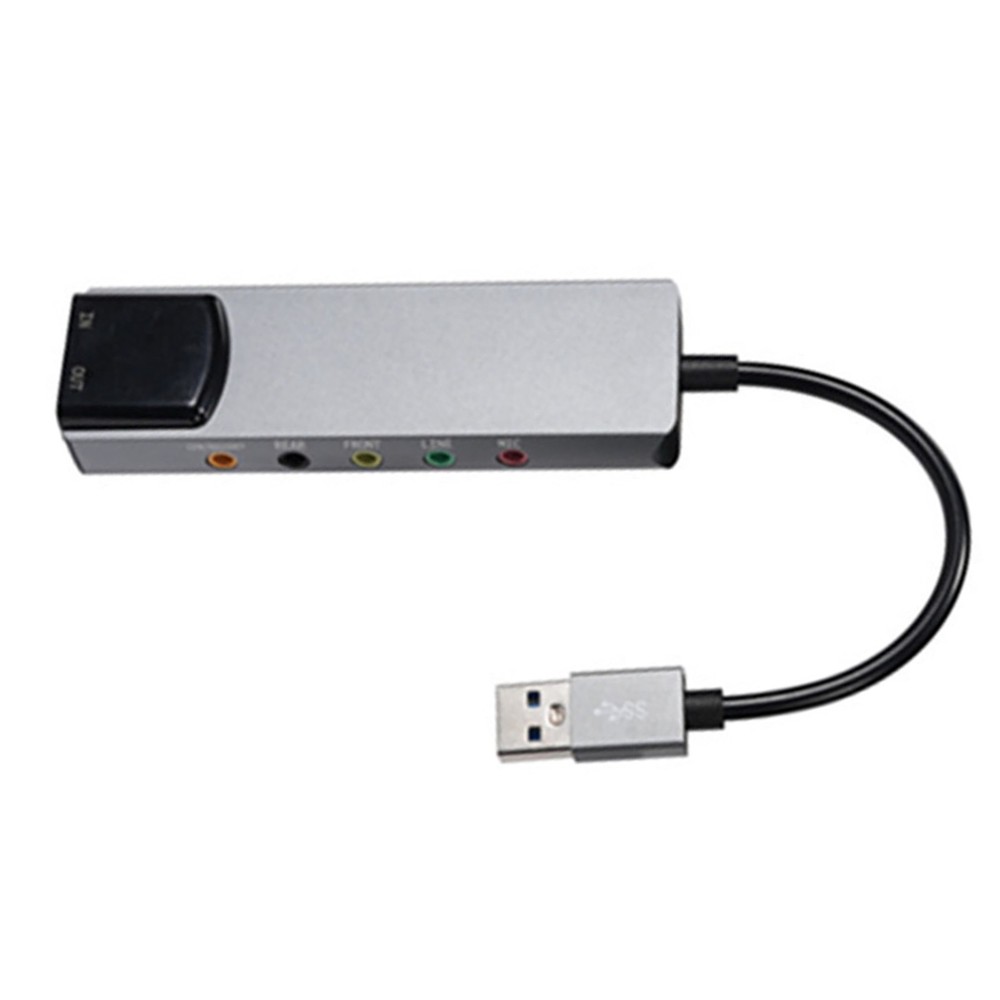 Usb External Multi-Function Sound Card 3 Input Terminals For PC Computer Laptop