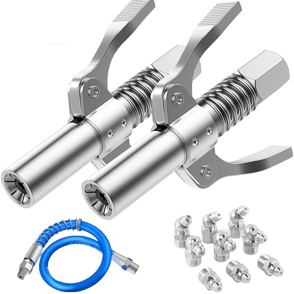 FACITE Grease Gun Coupler Quick Lock and Release Lube Guns 2PCS