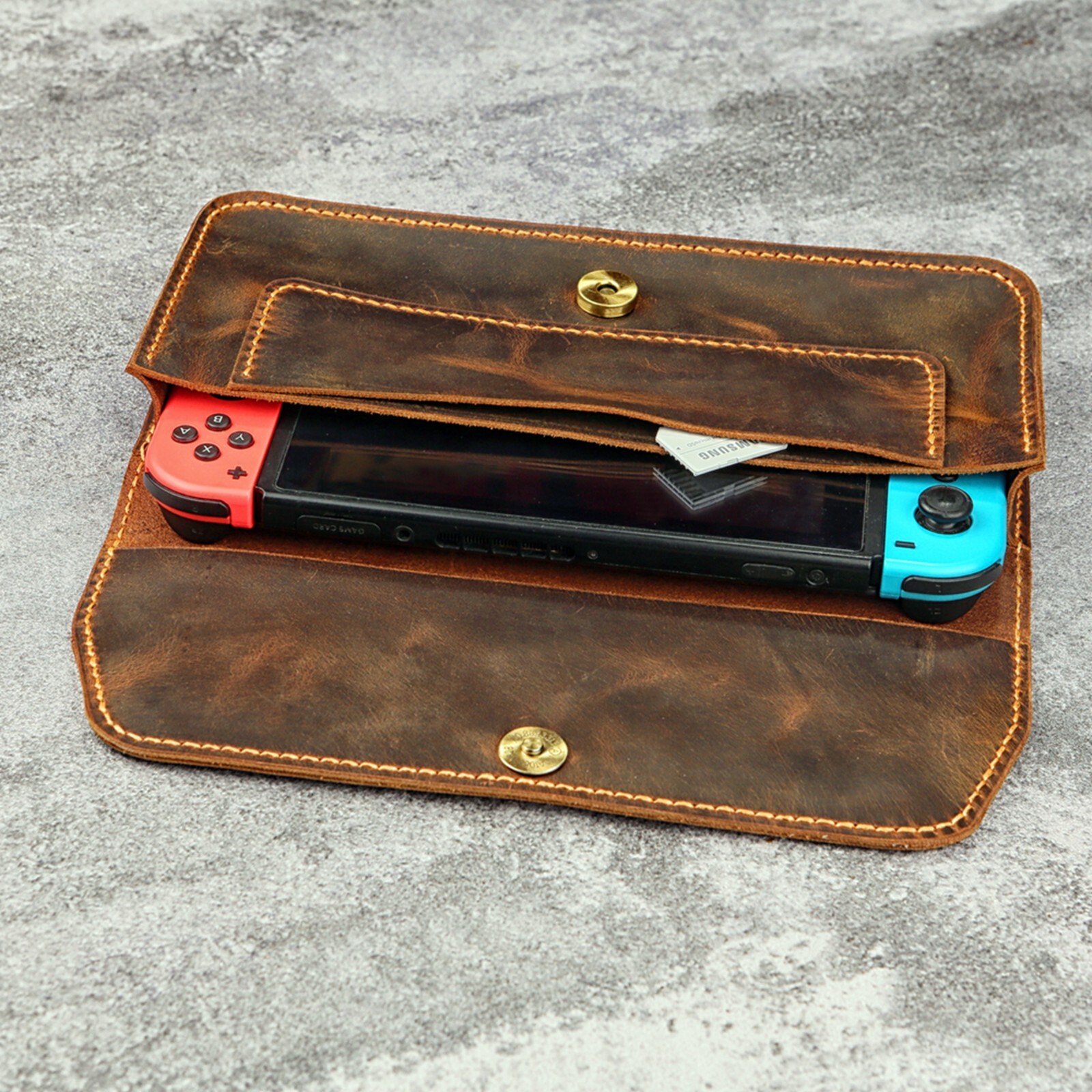 Custom Brown Leather Case for Nintendo Switch 2 Gift for Nintendo lover